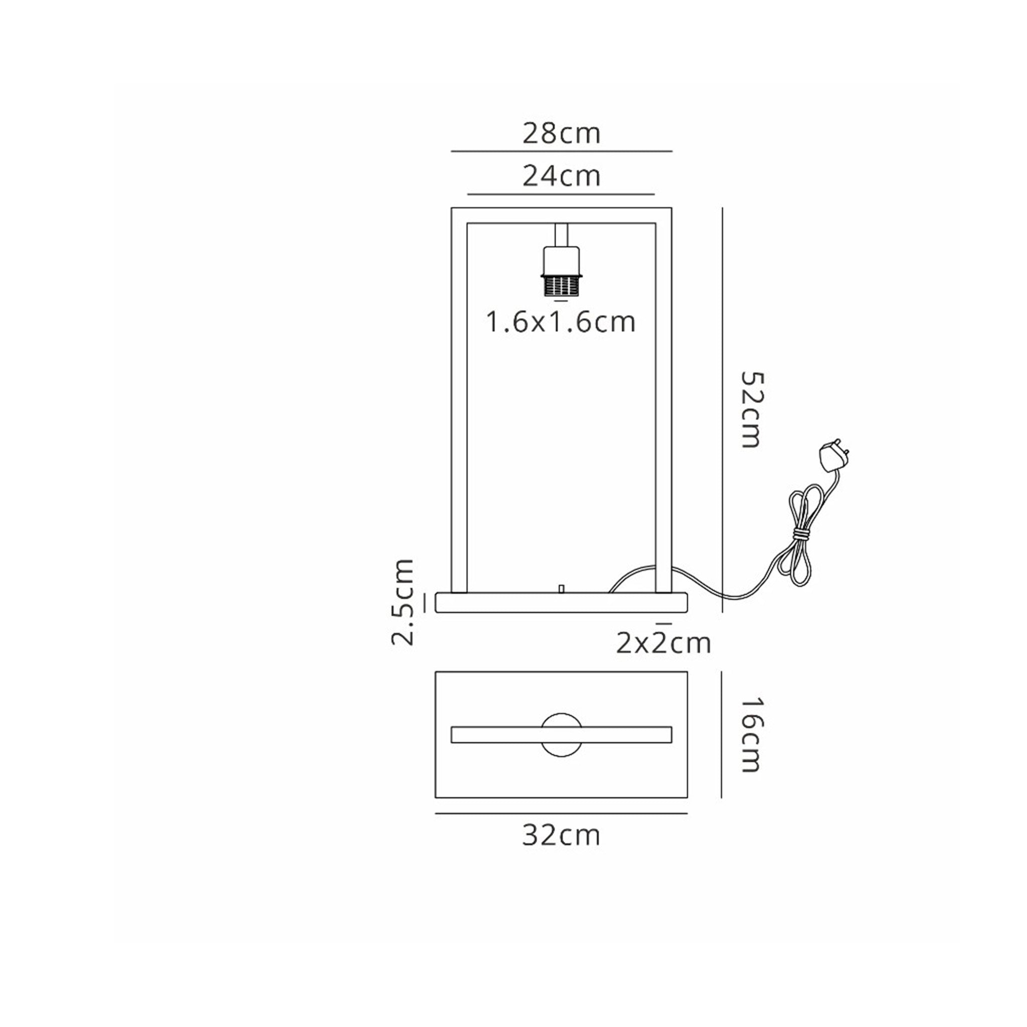 Square Frame Table Lamp in Matt Bronze